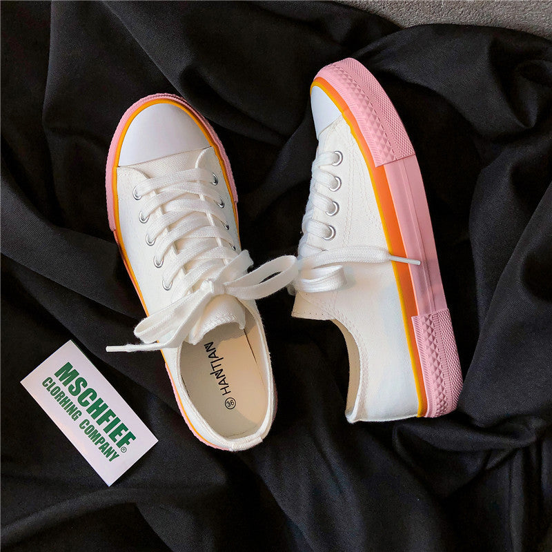 Baskets Toile Crème