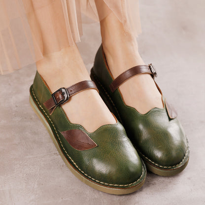 Chaussures  Mary-Jane Feuille – Élégance Sculptée