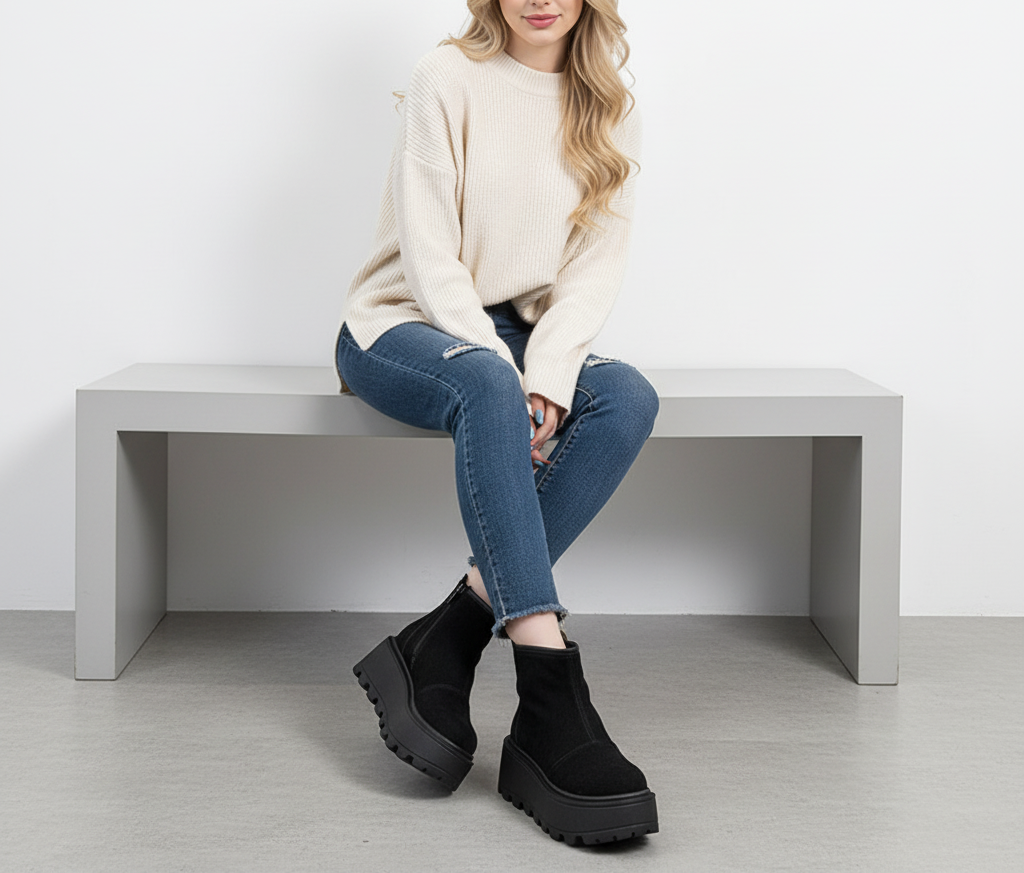 Bottines Courtes en Cuir – Collection Hiver & Confort