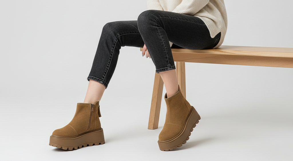 Bottines Courtes en Cuir – Collection Hiver & Confort