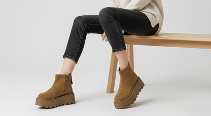 Bottines Courtes en Cuir – Collection Hiver & Confort