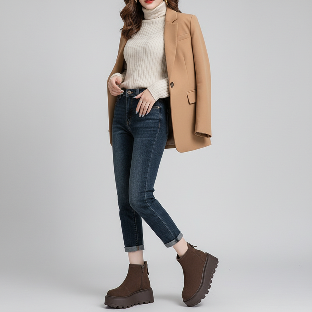 Bottines Courtes en Cuir – Collection Hiver & Confort