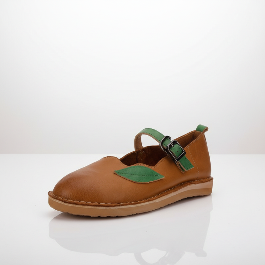 Chaussures  Mary-Jane Feuille – Élégance Sculptée