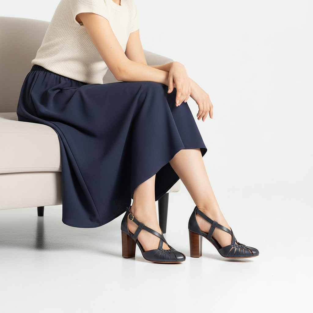 Sandales à Lanières et Talon Haut – Finitions Artisanales